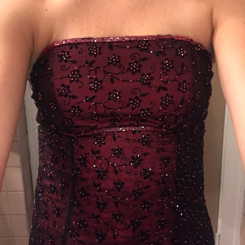 Gorgeous beaded and velvet formal dress